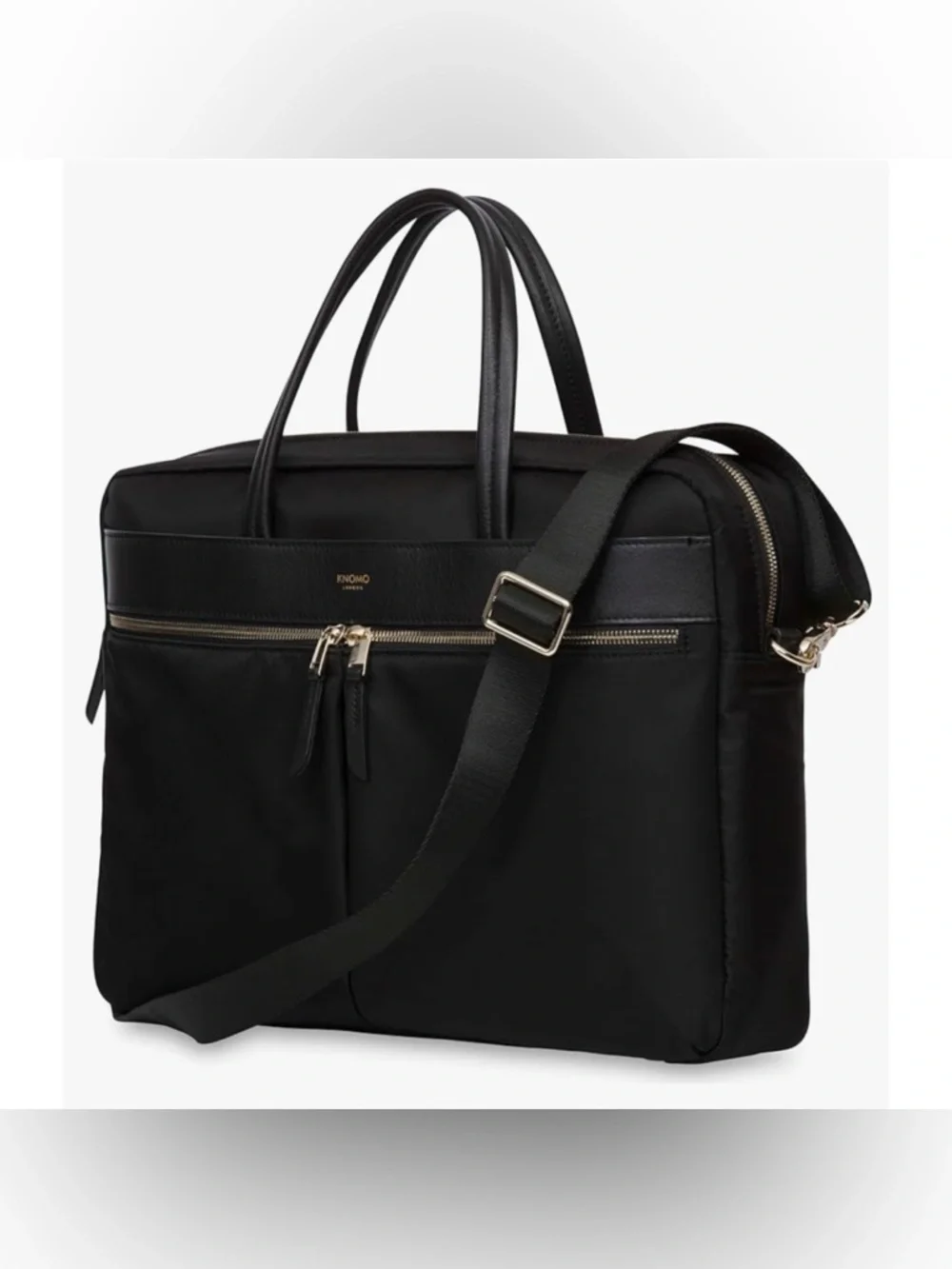 Knomo Womens Hanover 14 inch Laptop Briefcase Shoulder Work Bag in Black